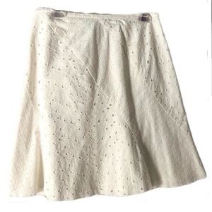 Bandolino Eyelet White Skirt 10P
